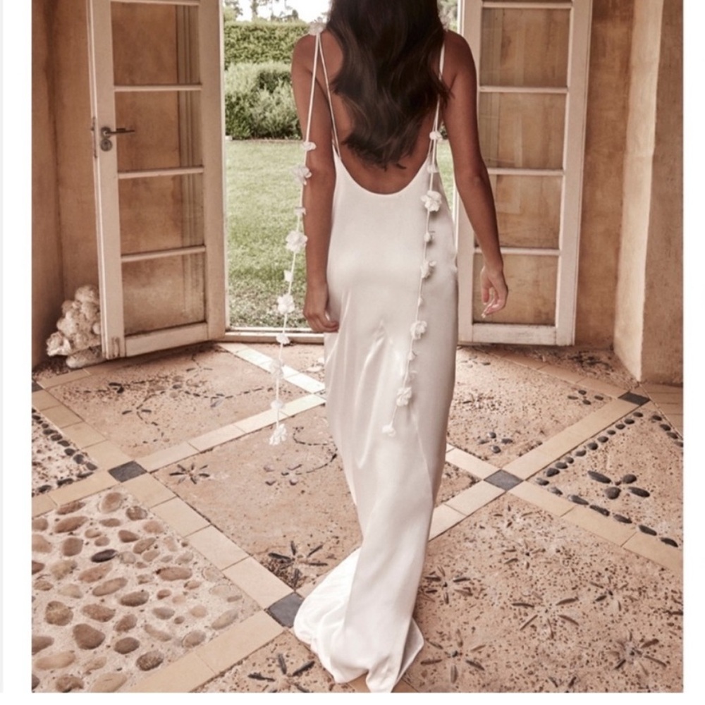 Meshki Ivory Backless Gown